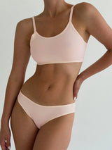Silky microfiber panties, peach