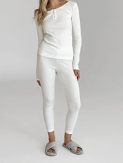 Leggings rib knit milky