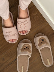 Women's slippers HS-VL pink bant embroidery