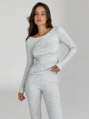 Leggings rib knit gray