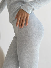 Leggings rib knit gray