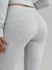 Leggings rib knit gray