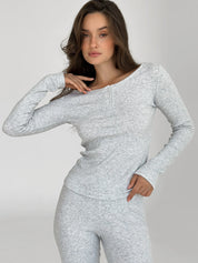 Longsleeve knitwear ribbed gray