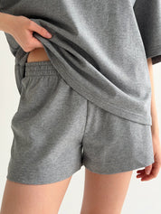 Knitwear Suit T-Shirt and Shorts gray