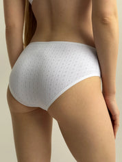 Lingerie Briefs White Ribbed