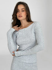 Longsleeve knitwear ribbed gray