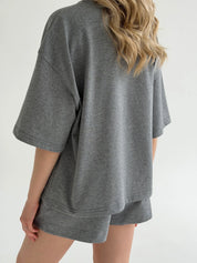 Knitwear Suit T-Shirt and Shorts gray
