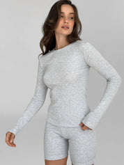 Longsleeve rib knitwear gray (without button)