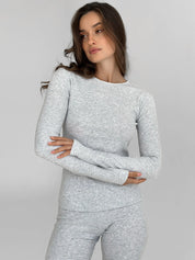 Longsleeve rib knitwear gray (without button)