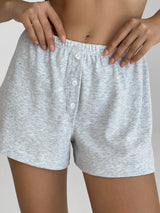 Grey ribbed knit shorts