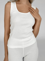 T-shirt ribbed knit milky
