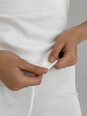 T-shirt ribbed knit milky