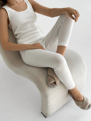 Leggings rib knit milky