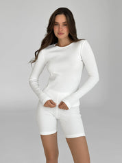 Cycling jersey ribbed milky