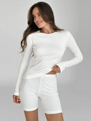 Cycling jersey ribbed milky