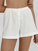 Shorts knit ribbed milky