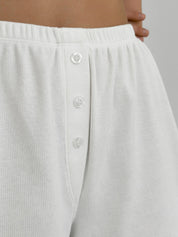 Shorts knit ribbed milky