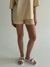 Knitwear Suit T-Shirt and Shorts beige