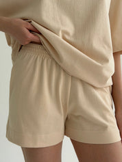 Knitwear Suit T-Shirt and Shorts beige