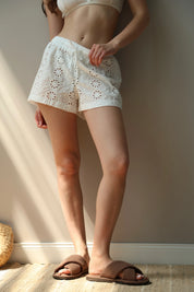 Shorts Mono brocade large flower