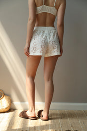 Shorts Mono brocade large flower