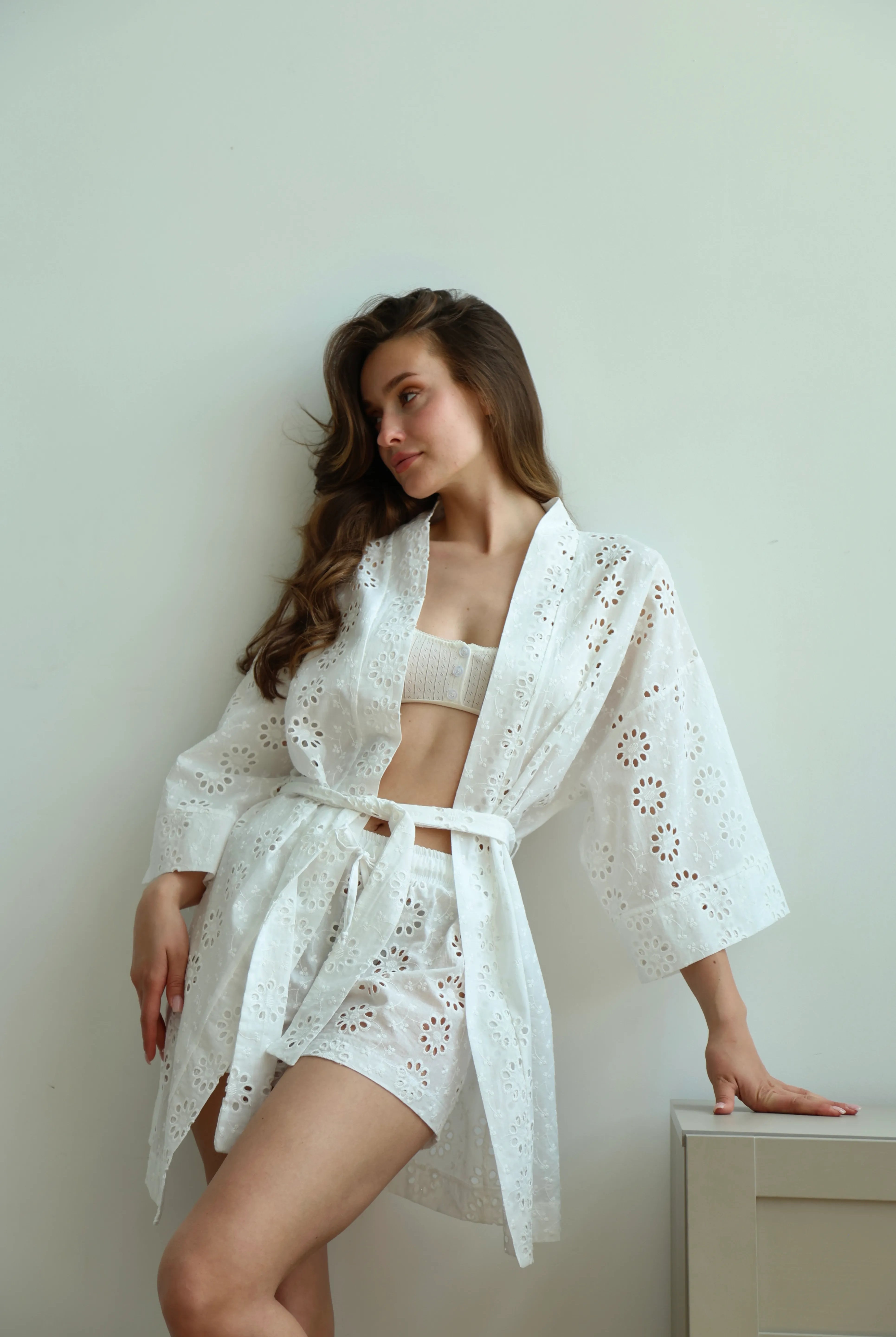 Shorts Mono brocade large flower