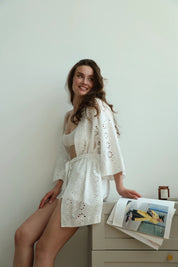 Shorts Mono brocade large flower