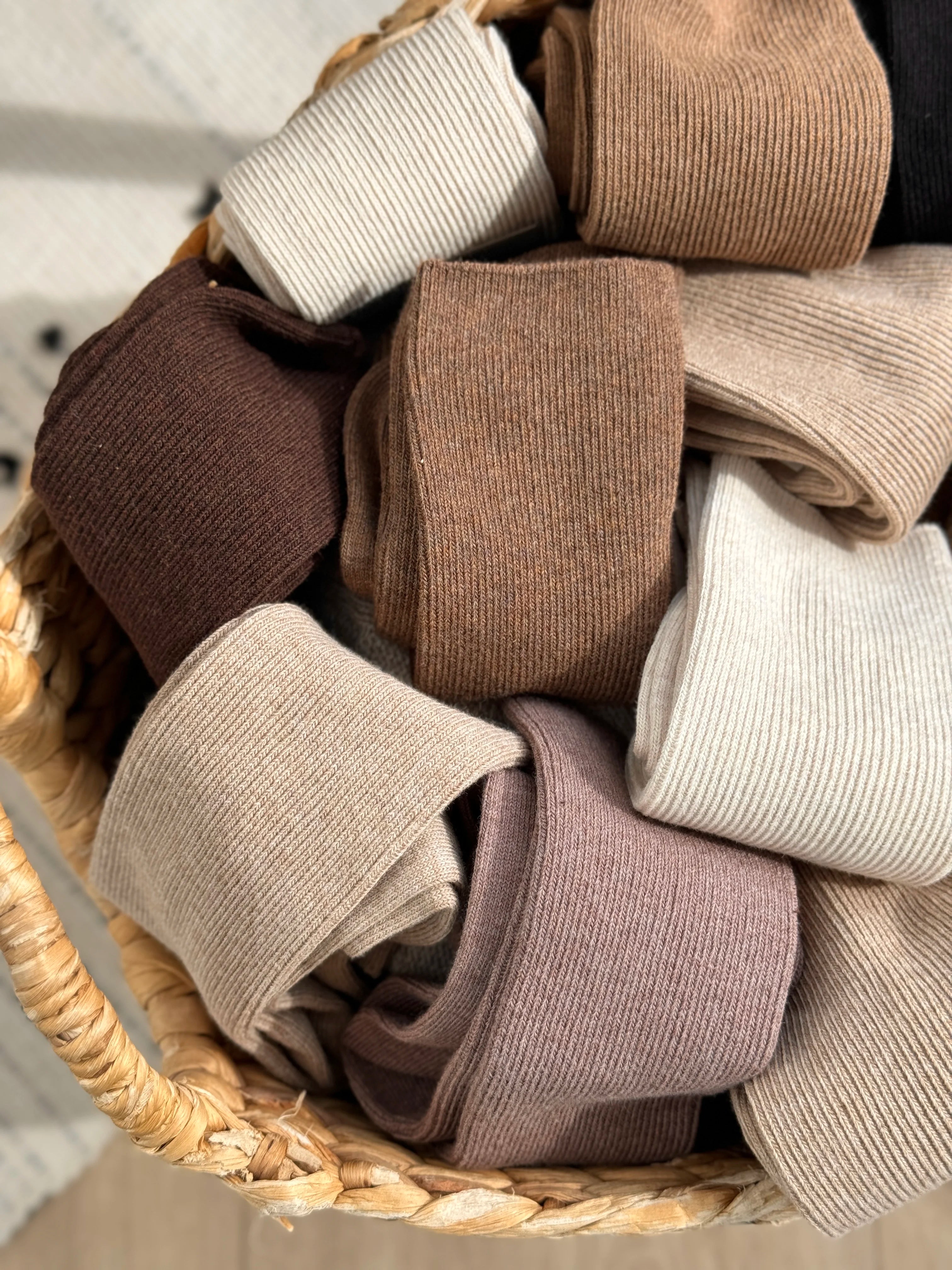 Women's high cotton ribbed socks purple