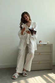 Pants Mono brocade large flower
