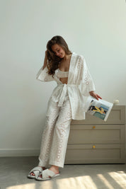 Pants Mono brocade large flower