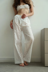 Pants Mono brocade large flower