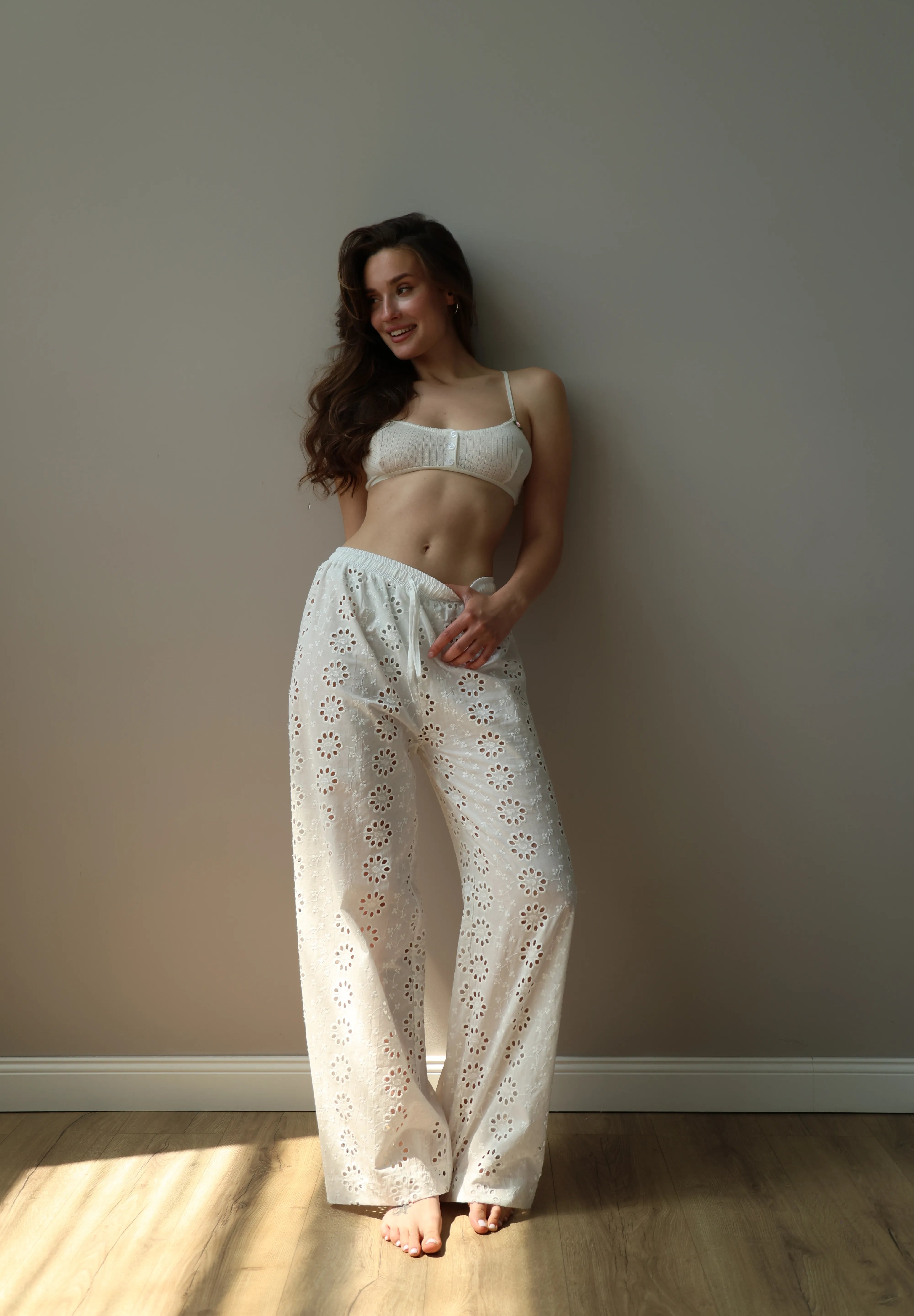 Pants Mono brocade large flower