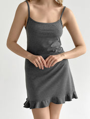 Knitwear Coolir sleep dress with ruffles anthracite