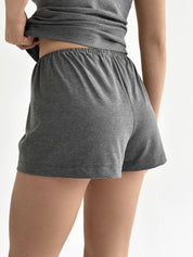 Knitwear Coolir set of T-shirt and shorts with a hood, anthracite