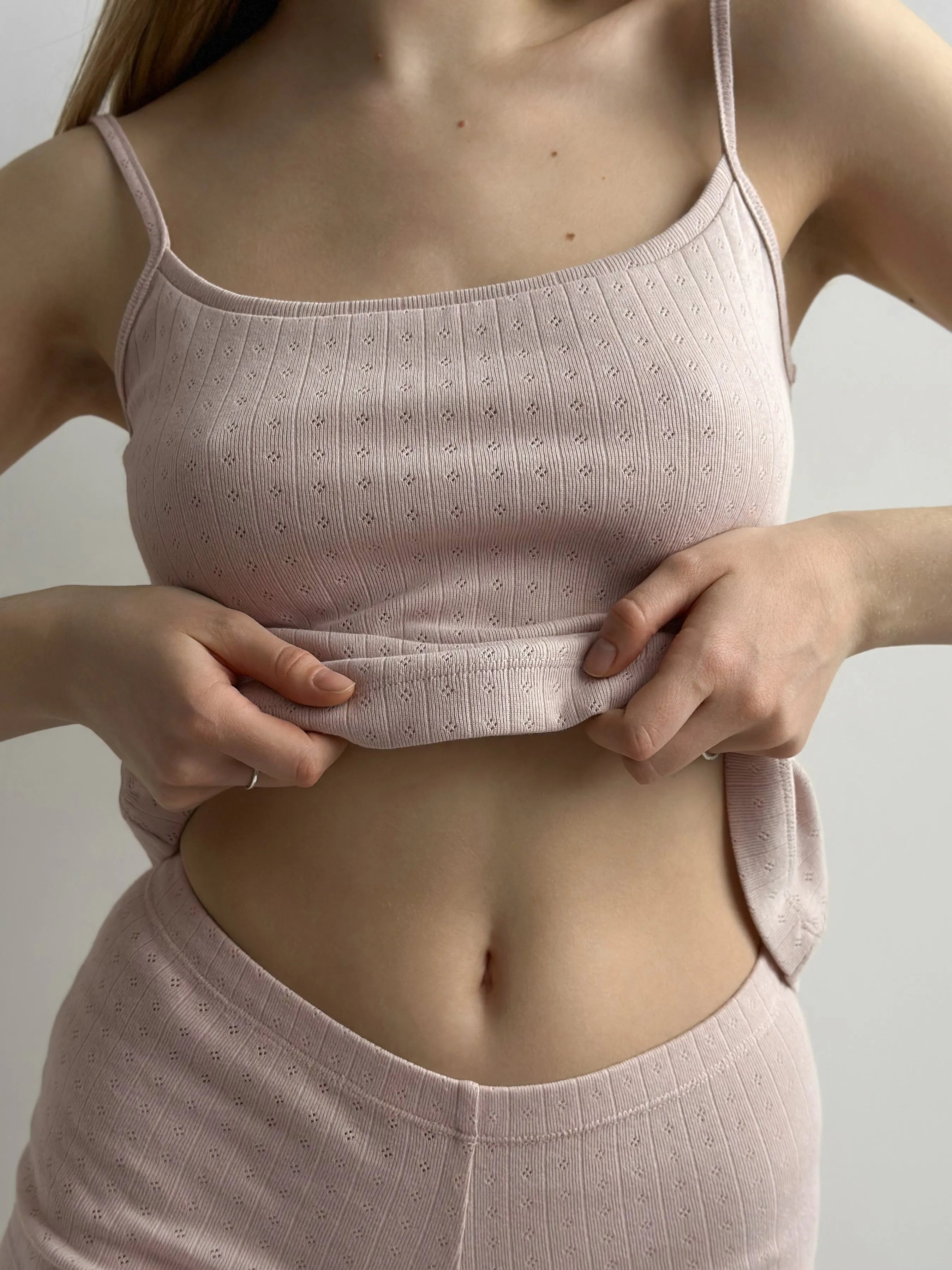 Ribbed T-shirt powder