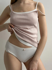 Ribbed T-shirt powder