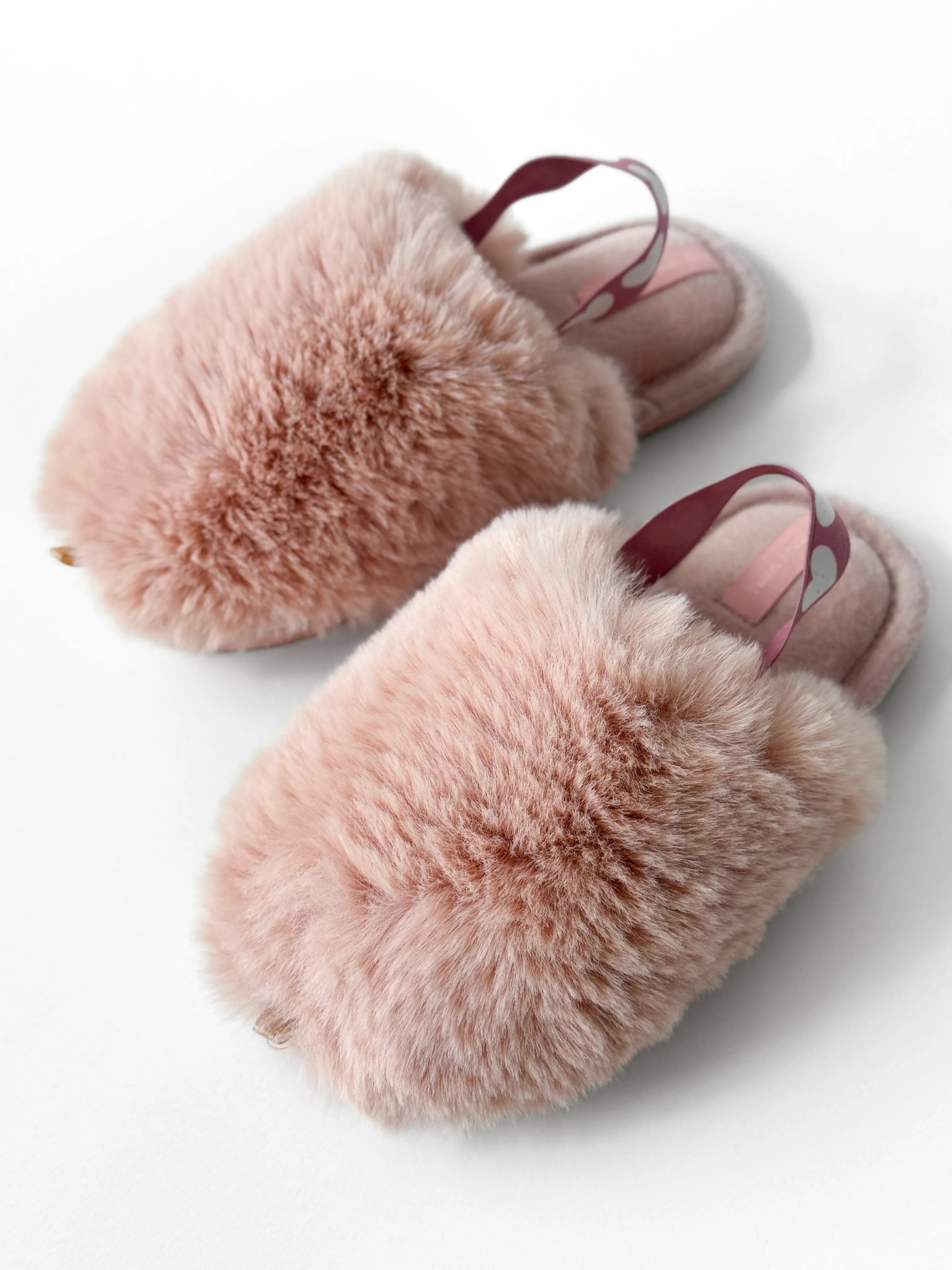 Children's slippers HS-LUX fur closed powder with elastic band