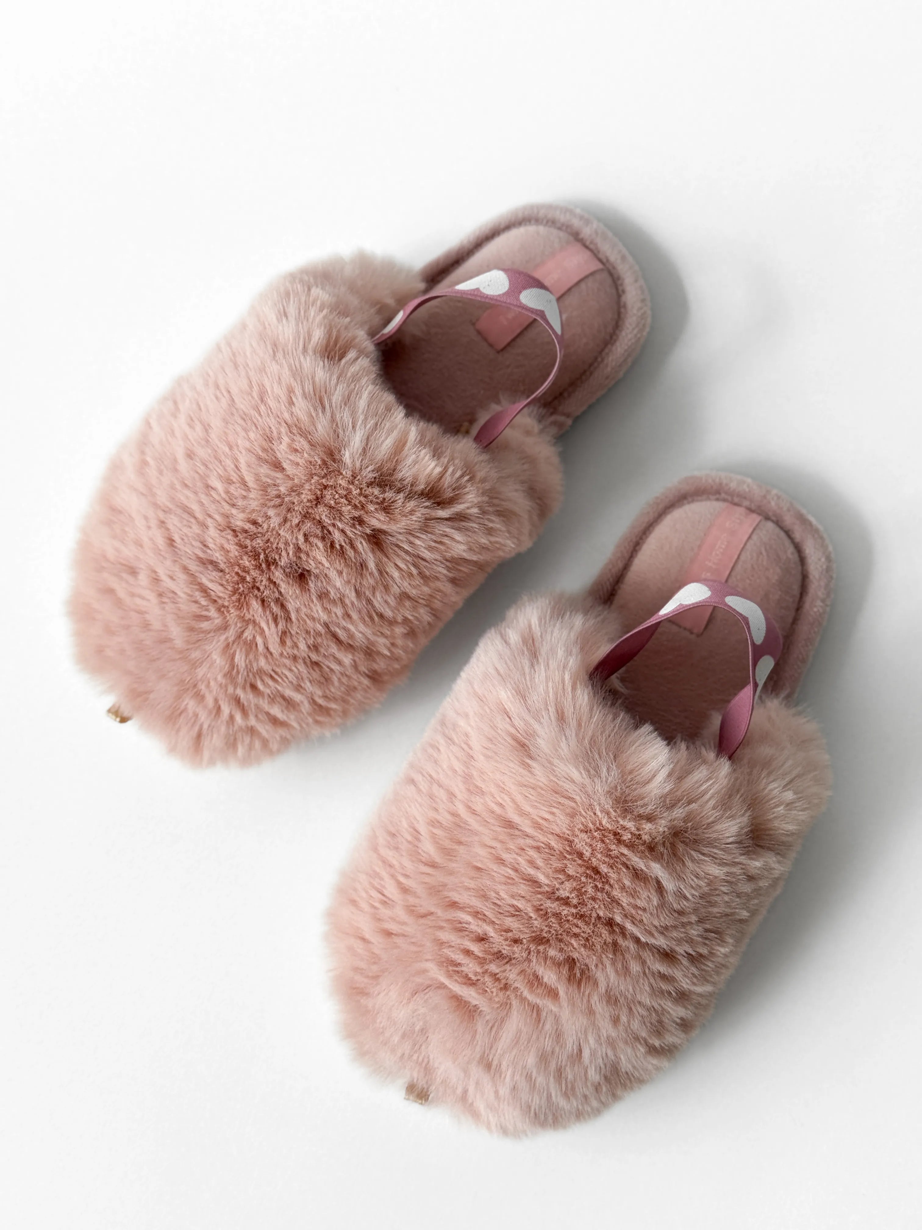 Children's slippers HS-LUX fur closed powder with elastic band