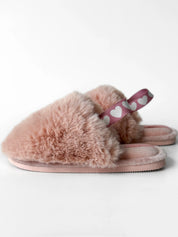 Children's slippers HS-LUX fur closed powder with elastic band