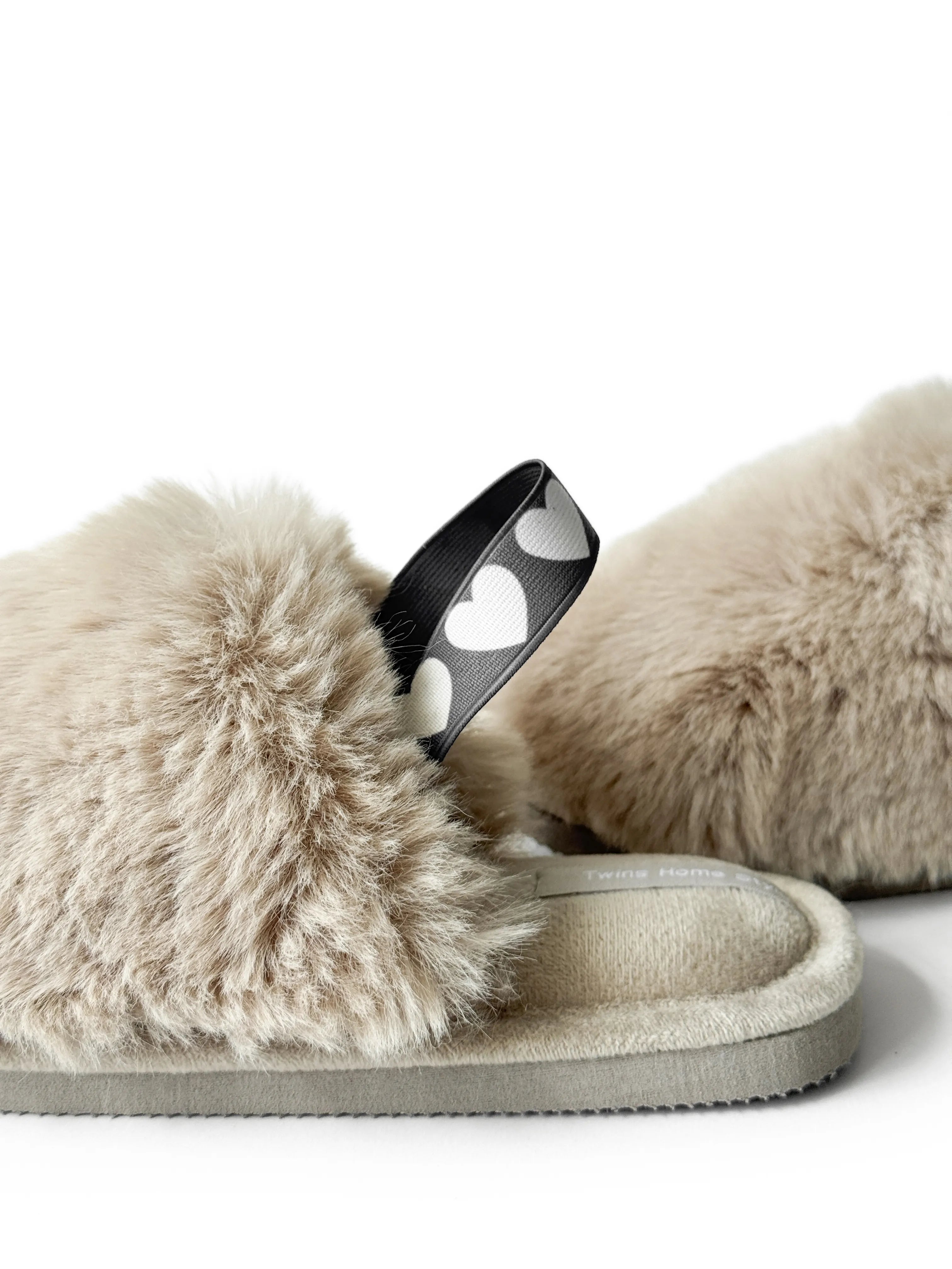 Children's slippers HS-LUX fur closed gray with elastic band