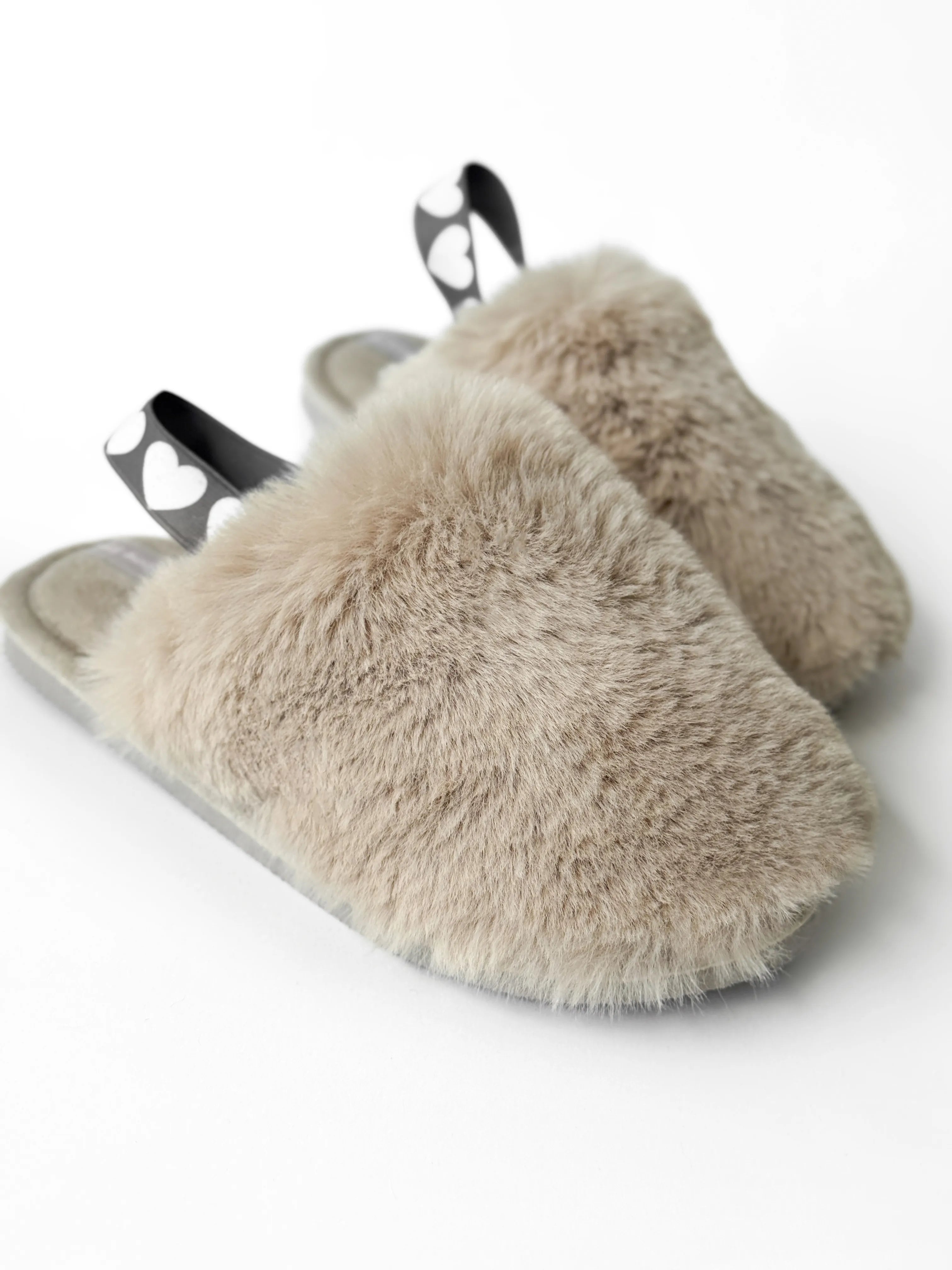 Children's slippers HS-LUX fur closed gray with elastic band