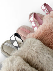 Children's slippers HS-LUX fur closed powder with elastic band
