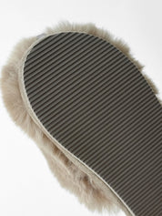 Children's slippers HS-LUX fur closed gray with elastic band