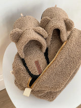 Gift set TEDDY brown (cosmetic bag, slippers)
