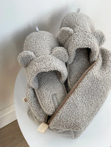 Gift set TEDDY grey (cosmetic bag, slippers)