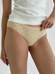 Underwear panties cotton slips with a heart cream
