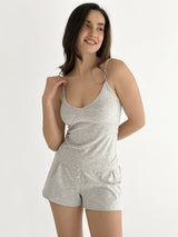 Knitwear Coolir set of T-shirt and shorts with a hood, gray
