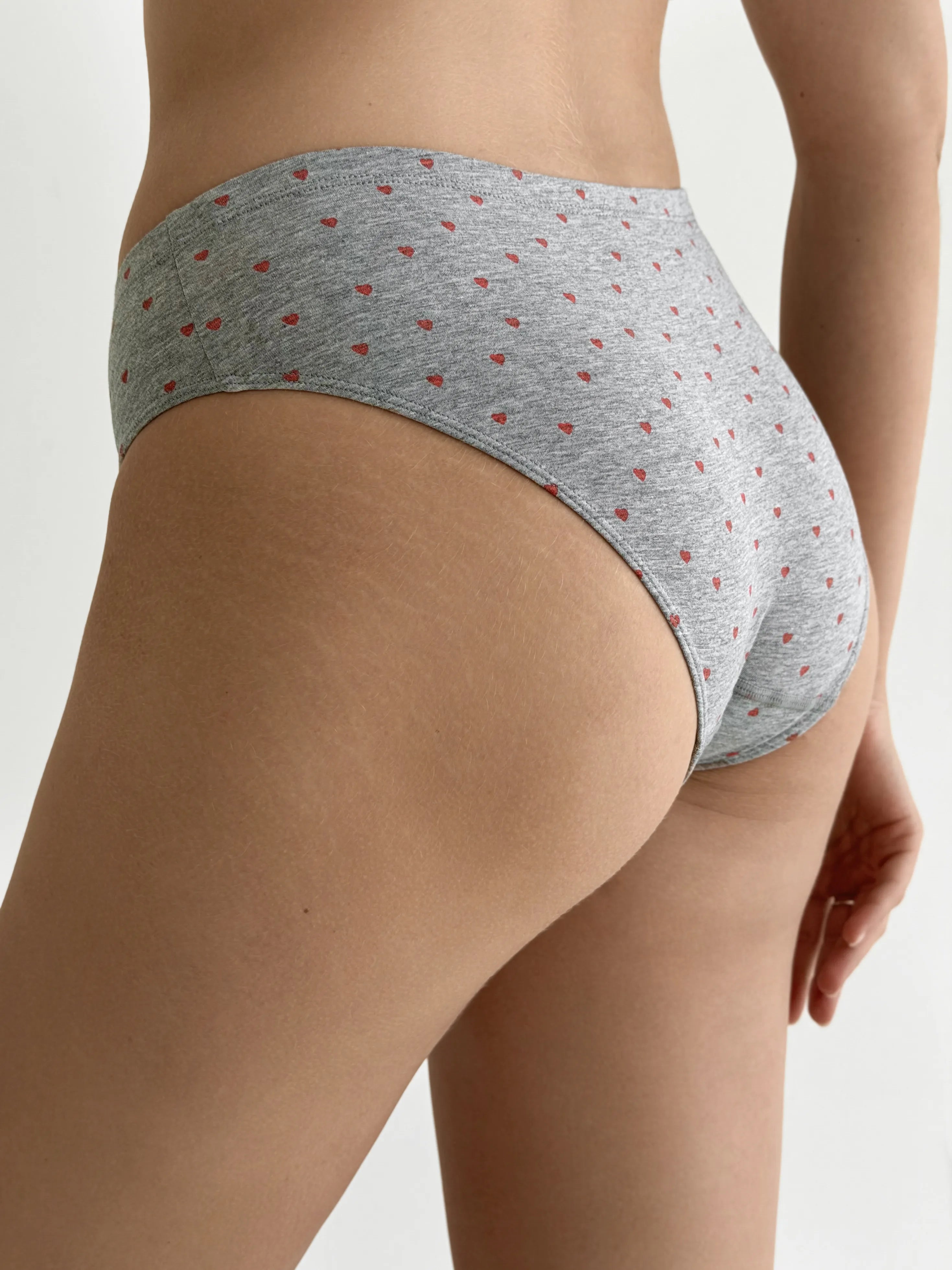 Underwear panties cotton slips with a heart gray