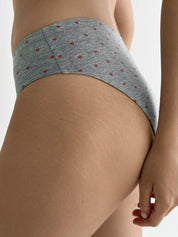 Underwear panties cotton slips with a heart gray