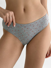 Underwear panties cotton slips with a heart gray